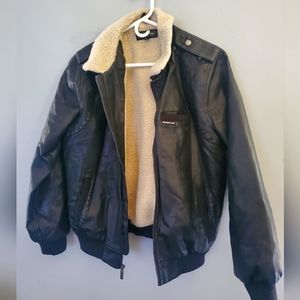 Members only Black jacket with Wool style lining sz 18